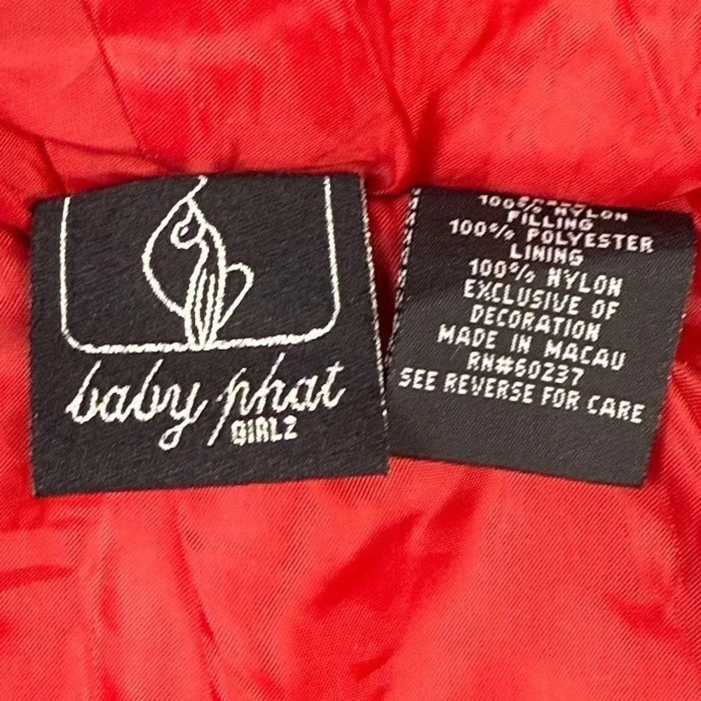 Vintage Baby‎ Phat Girlz Black Puffer Jacket with Red Lining and Mittens Size 2T